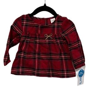 Carter’s Baby Girl 9 mo. Christmas Holiday Long Sleeve Top Only NWT